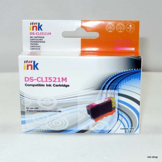 Canon CLI-521M, Magenta, purpurová, kompatibilní náplň